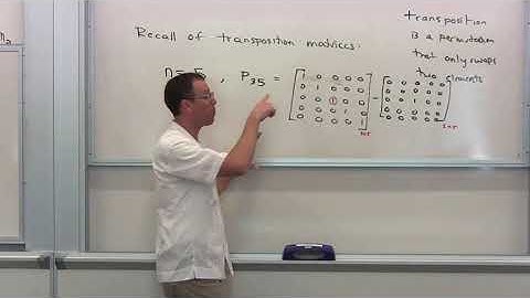 Applied Linear Algebra, Lesson 9, Video 15: Example of Transposition Matrix