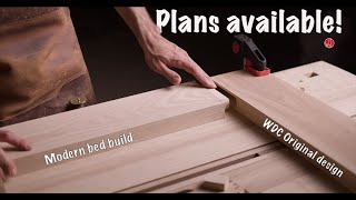 How to build a Mid Century Modern Bed // 4K // HIGHLY VISUAL woodworking