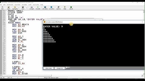 assembly language programming Triangle of Star in bangla
