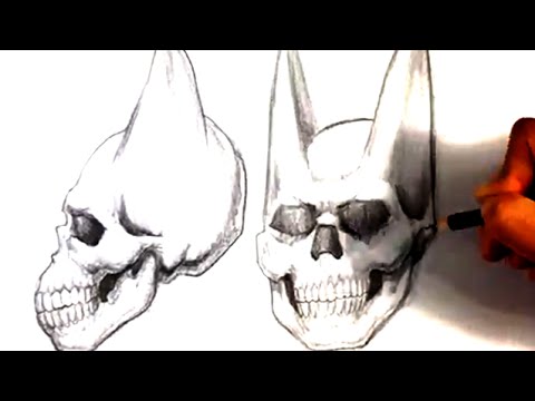 Drawing a Batman Skull - Tattoo Drawings - YouTube