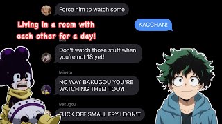 Midoriya and Mineta stays in a room for a day! || BNHA Texting Story