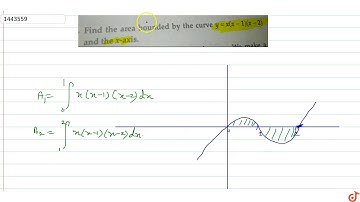 Find the area  bounded by the curve `y=x(x-1)(x-2)` and the x-axis.