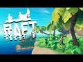 Exploring a HUGE ISLAND! - SHARK ATTACKS and Raft Building - Raft Gameplay