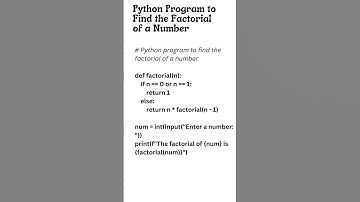 Python Program to Find the Factorial of a Number #python #pythonbasics #pythontutorial #interview