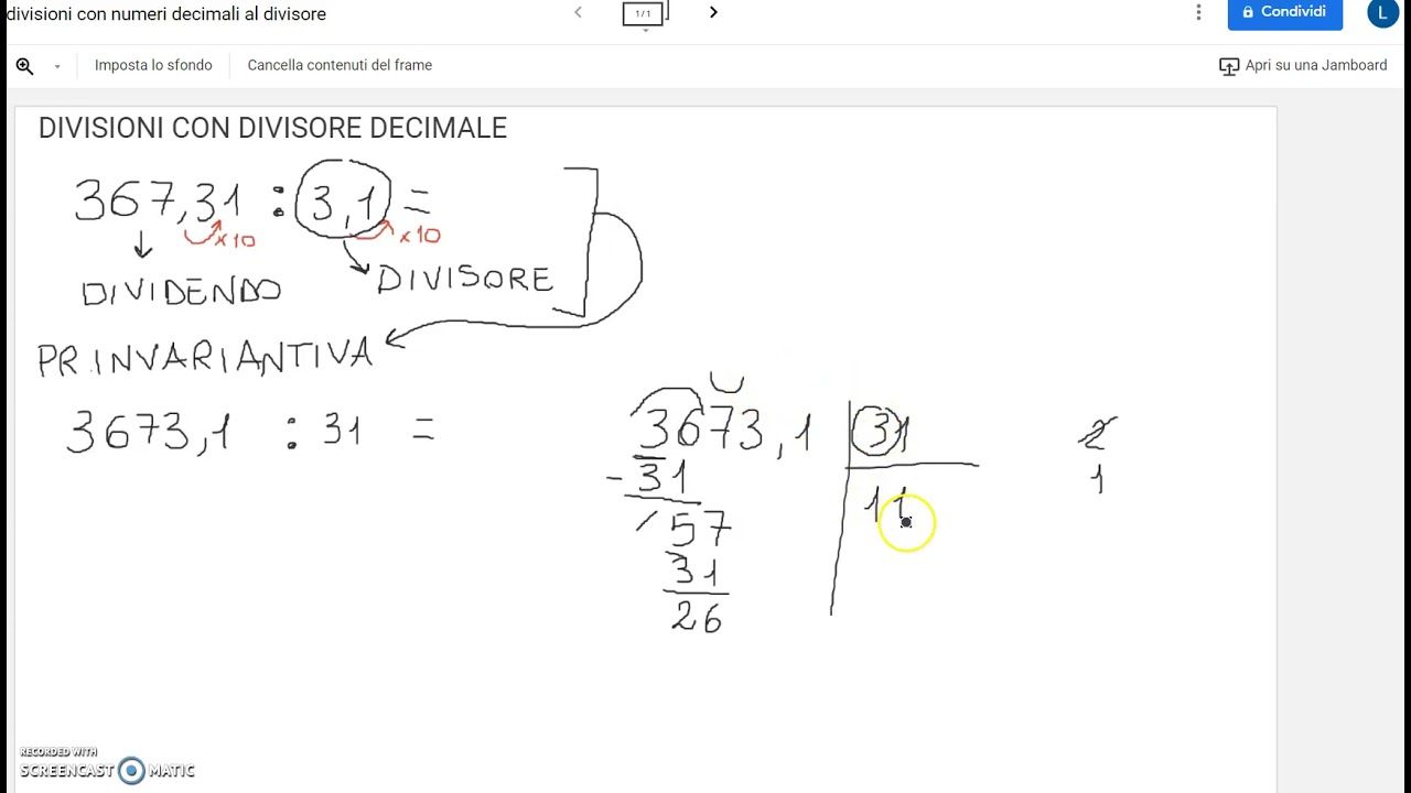 DIVISIONI CON DIVISORE DECIMALE - YouTube