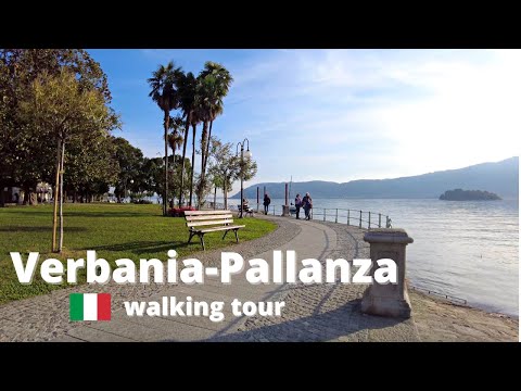 Verbania-Pallanza,Italy.Walking tour at lake Maggiore