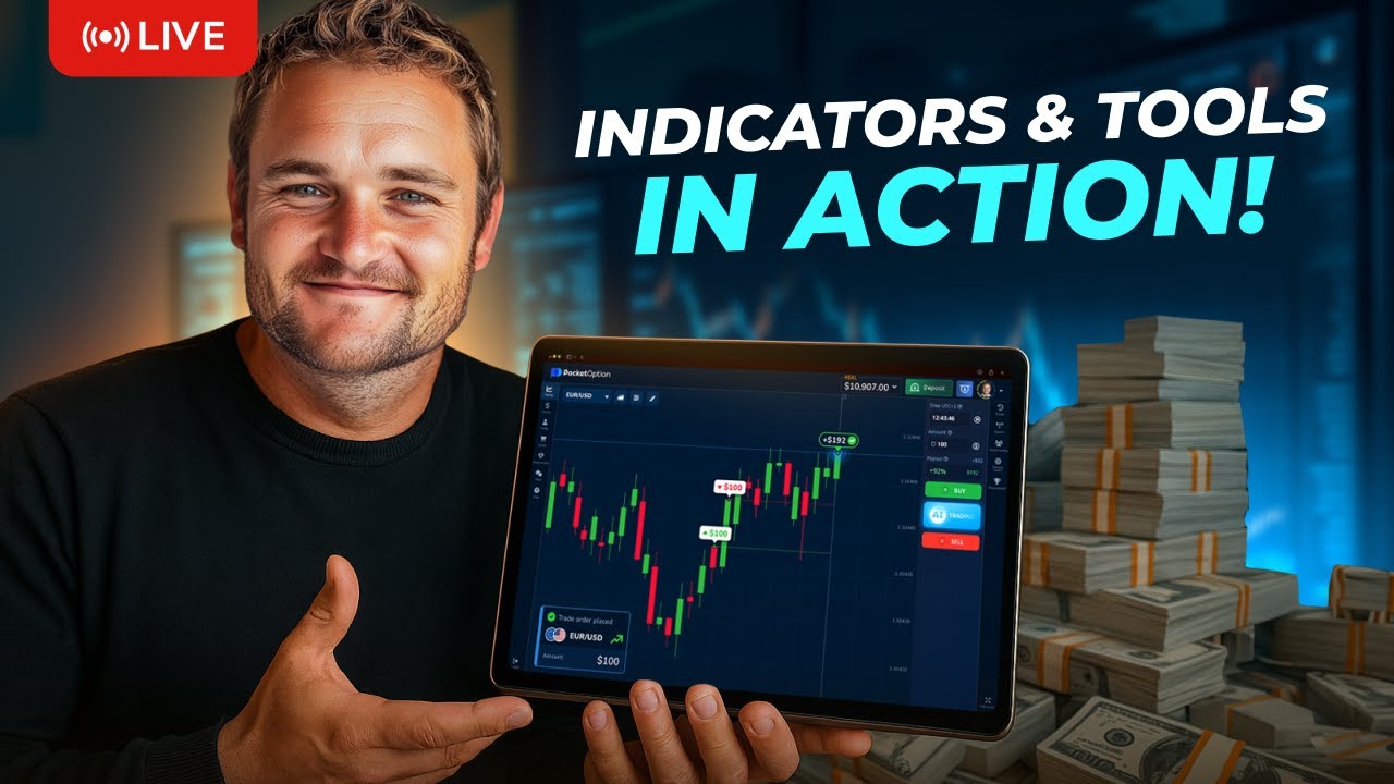 Indicators & Tools in Action | RSI, Stochastic, ADX, MA & Divergence (Live) | Pocket Broker