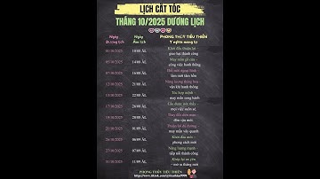 Lịch cắt tóc tháng 10/2025 dương lịch