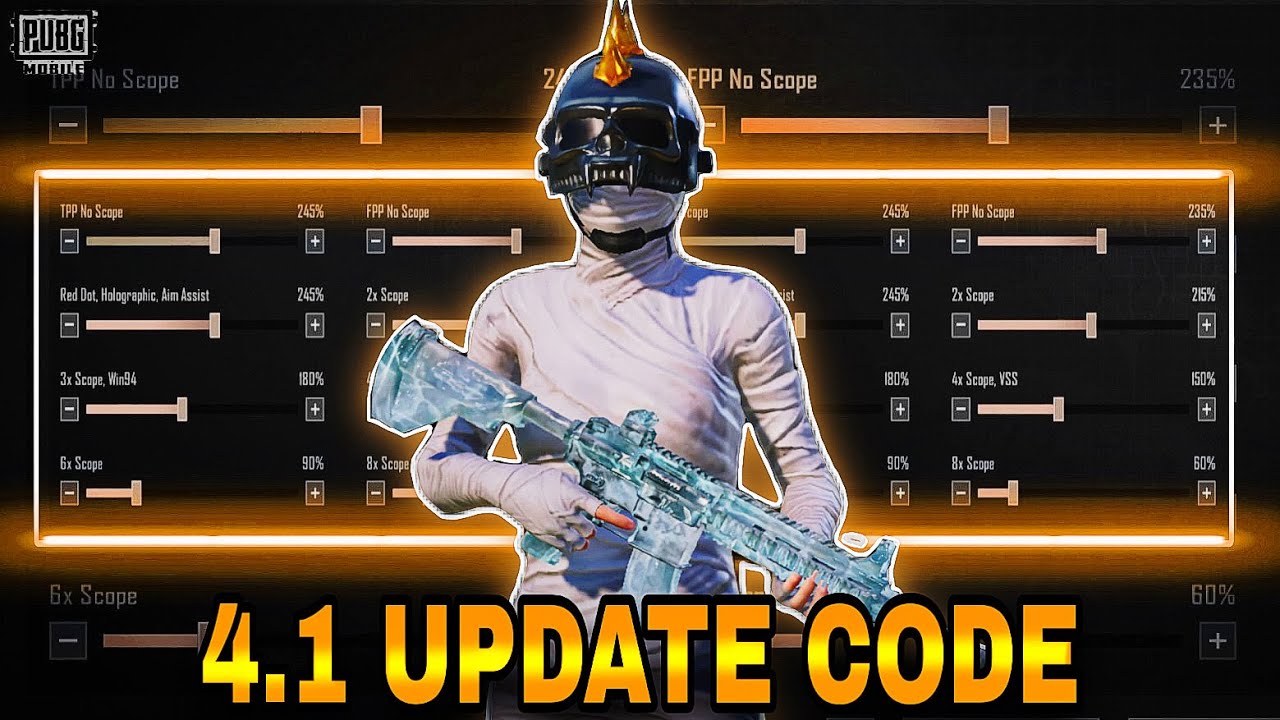 BGMI SENSITIVITY CODE 4.1🔥| BGMI ZERO RECOIL SENSITIVITY CODE | HEXPUBG
