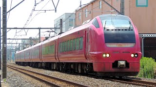 【JR東日本】E653系 長岡まつり大花火大会 開催に伴う多客対応 ~上野発がハマナス色のニイU-107編成で充当！~