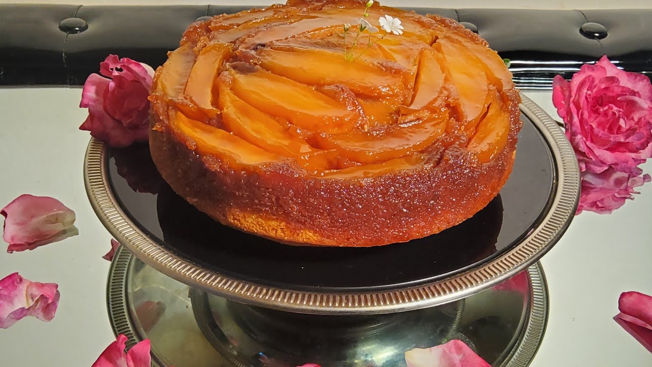 Gateau Renverse A La Mangue Caramelise Youtube
