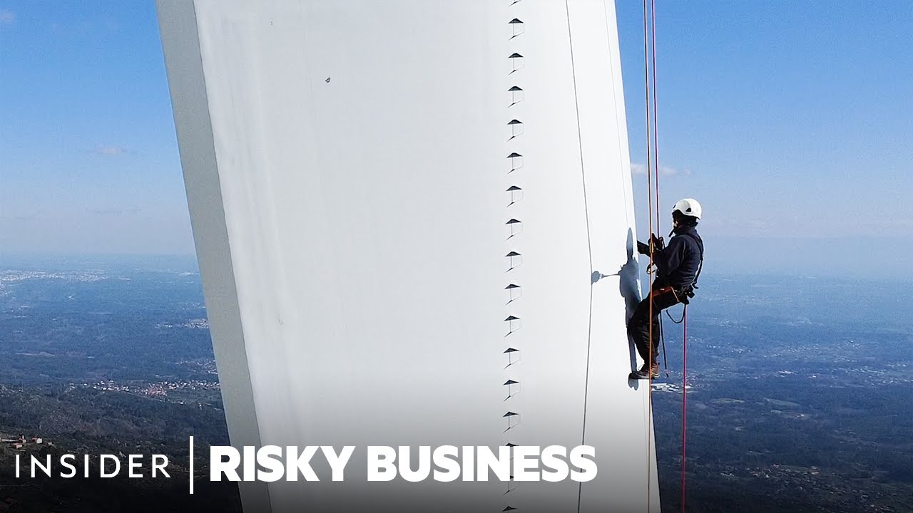 ⁣How Wind Turbine Technicians Risk Their Lives to Keep Blades Spinning | Risky Business