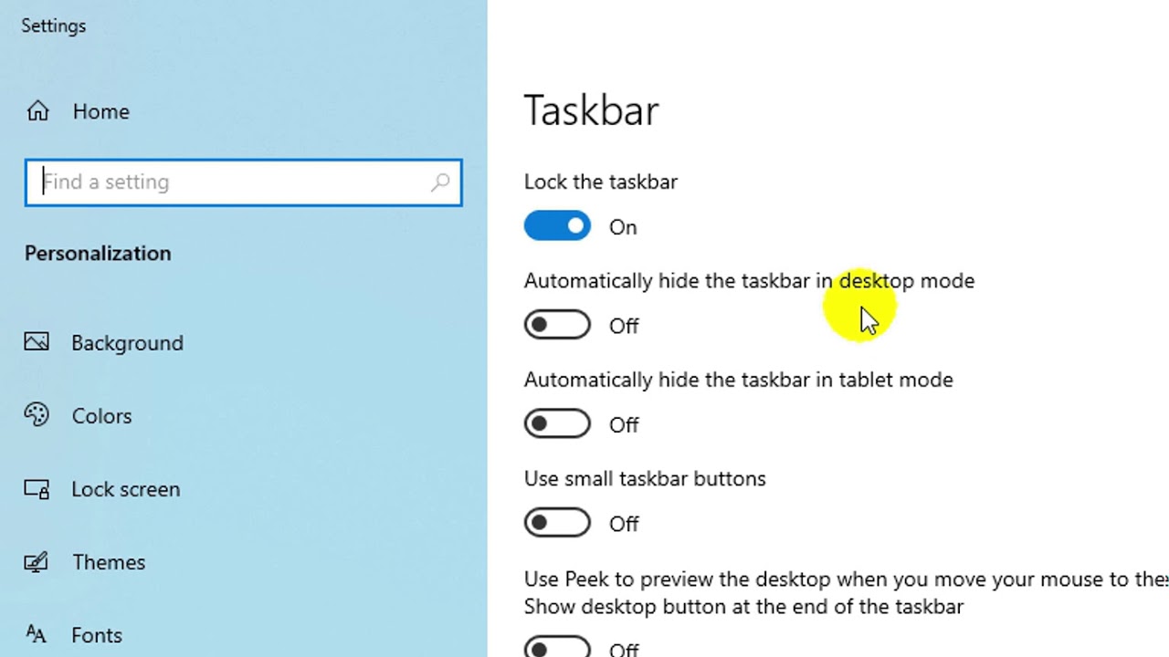 How to auto hide taskbar in windows 10 YouTube