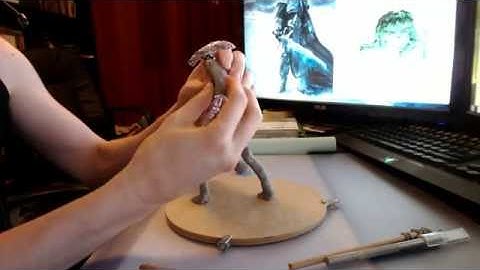 Polymer clay beginner tutorial - Alien Xenomorph part 2 - Adding clay, creating form