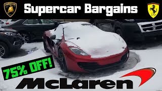 RARE FOOTAGE! Crashed supercars selling cheap!