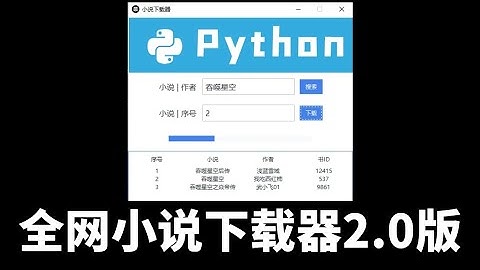 Python GUI 制作小说下载器，一键搜索全网小说
