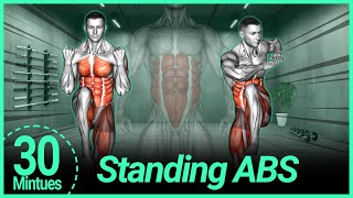 30-Min! Standing Abs Workout ➜ The Fastest Way to Get a Six-Pack Abs