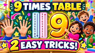 Learn the 9 Times Table FAST! 🔥 2 Easy Tricks for Kids | Finger Trick + Number Pattern