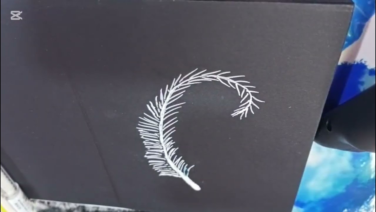 رسم ريشة سهلة على الورق الأسود الجزء ال4 مع الفنانة: شهد منير #art #painting 