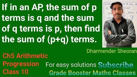 If in an AP the sum of p terms is q and the sum of q terms is p, then find the sum of (p+q) terms.