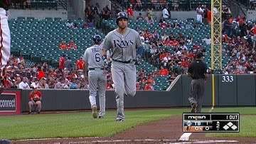 TB@BAL: Loney lifts a solo home run to right