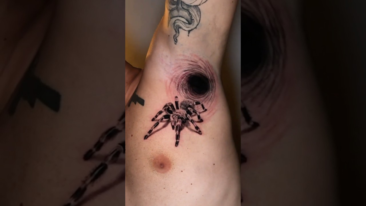 Would you dare? Realistic tarantula tattoo. #asmr #tattoo #spiderman