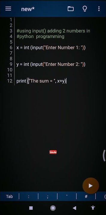 Adding 2 numbers using input() function in Python Program #code #coding ...