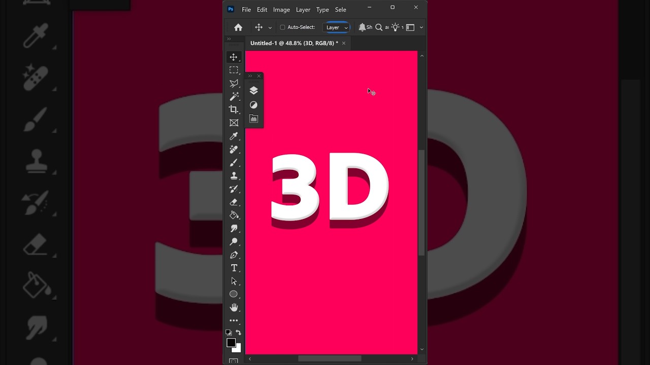 How To Create 3D Text in Photoshop #shorts #tutorial #photoshop #3d