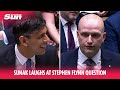 Rishi Sunak laughs as Stephen Flynn blasts Labour in PMQs question