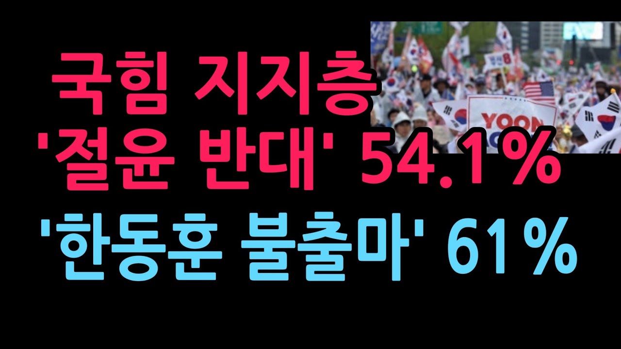 국힘 지지층 '절윤 반대' 54.1% '한동훈 불출마' 61% 답 나왔다! (2026.3.11)