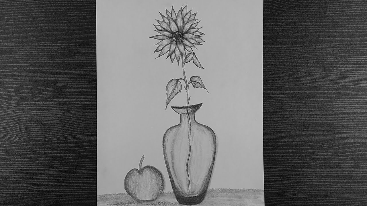 How To Draw Flowers With Vase // Flower Pot Drawing // Easy Flower Pot