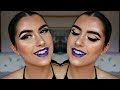 Last Minute Easy Halloween Makeup | BAT WING LINER + DEEP PURPLE LIP