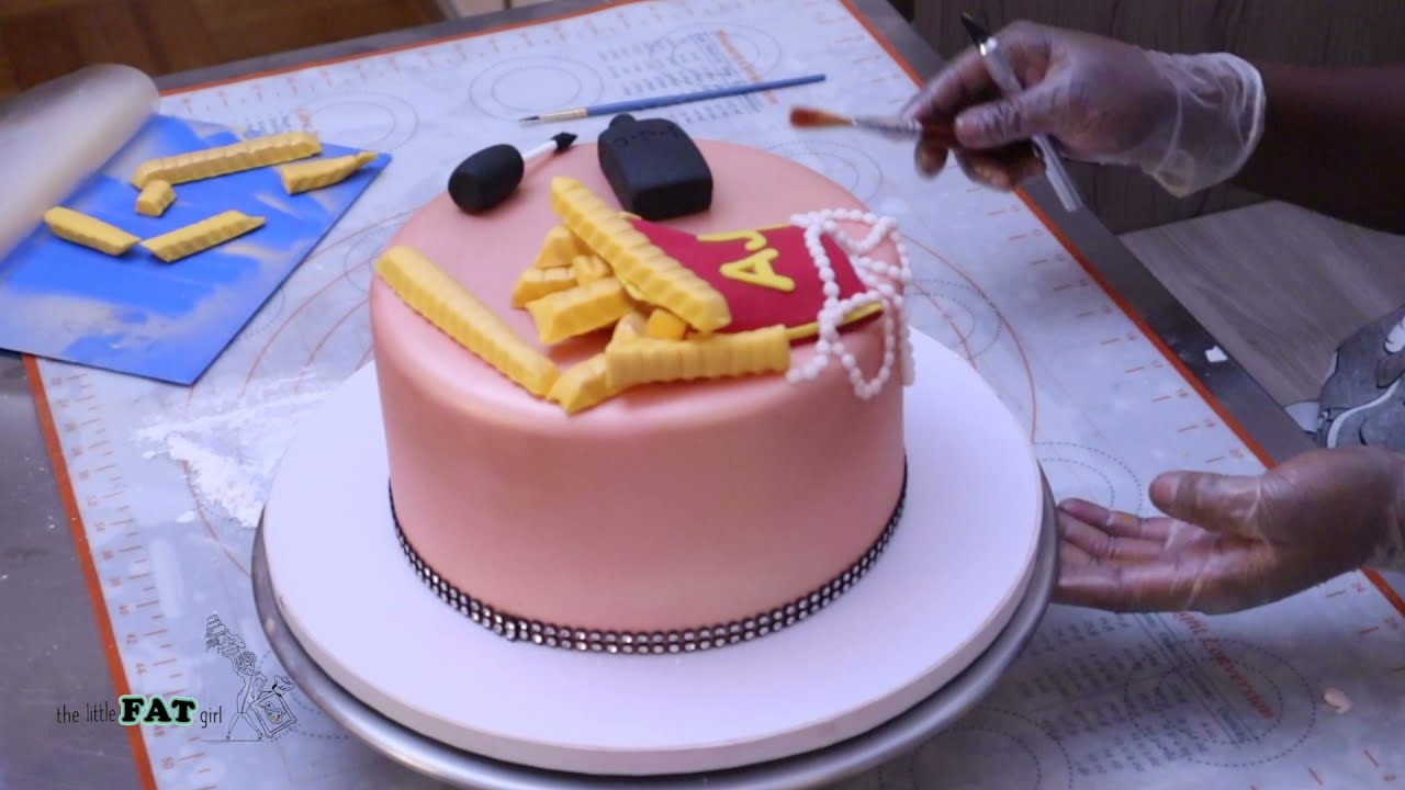 How To Make a French Fry Nail Polish Drip Cake | Rose Gold Fondant Drip Cake Tutorial