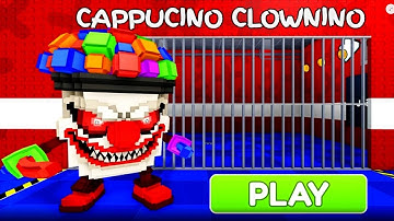 CAPUCCINO CLOWNINO BRAINROT PRISON RUN OBBY! roblox Gameplay Walkthrough No Death 4K