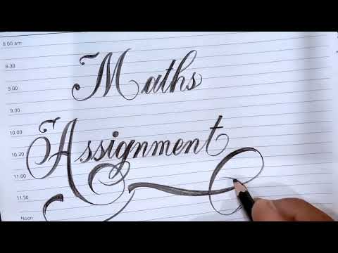 maths assignment in calligraphy