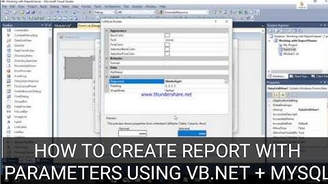How To Create Report With Parameters Using VB.Net