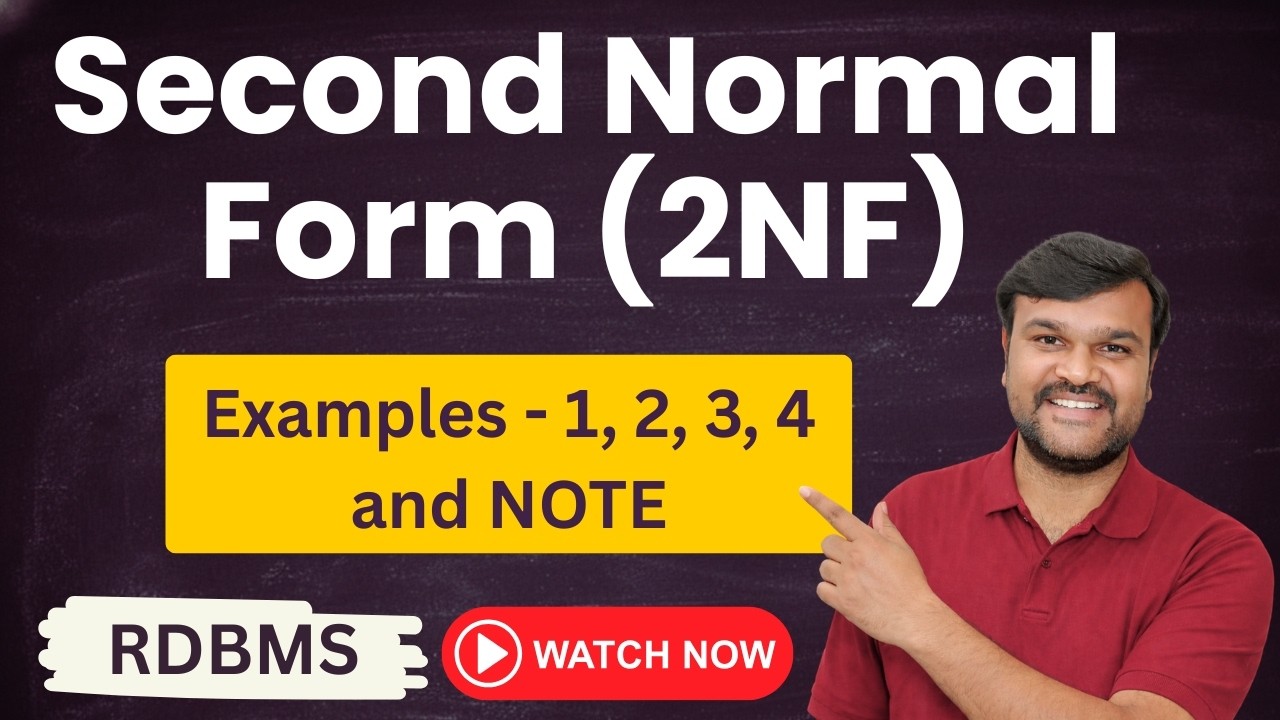 Second Normal Form (2NF) | Solved Examples 1–4 with Important Notes ...