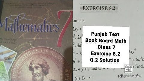 Class 7 Math Chapter 8 Exercise 8.2 Question 2 Punjab Text Book Board | Class 7 Maths Chapter 8