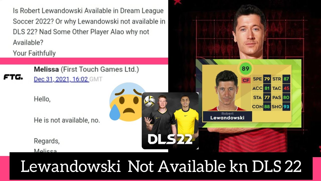 DLS 22  |  Lewandowski is not available In Dls 2022  |  Football Gaming BD  |   