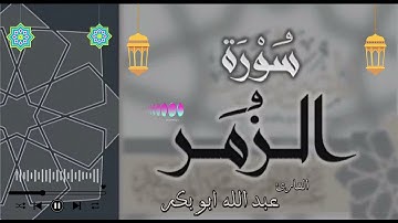 ما تيسر من سورة الزمر القارئ عبدالله أبوبكر #قرآن #اكسبلور
