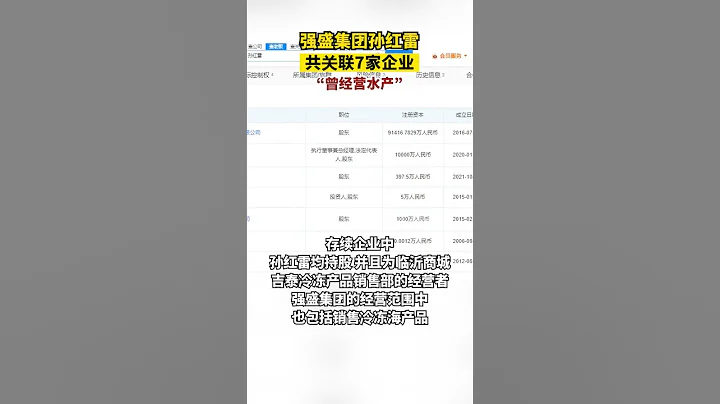 強盛集團孫紅雷曾經營水產山東強盛集團有限公司董事長孫紅雷直播時表示，自己初中畢業後曾在市場賣魚，強盛集團是守法經營的集團公司，和劇中的不是同一個。山東dou知道 - 天天要聞