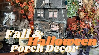 FALL & HALLOWEEN PORCH DECOR  || Porch Clean & Decorate || Fall & Halloween Porch Inspo 2023