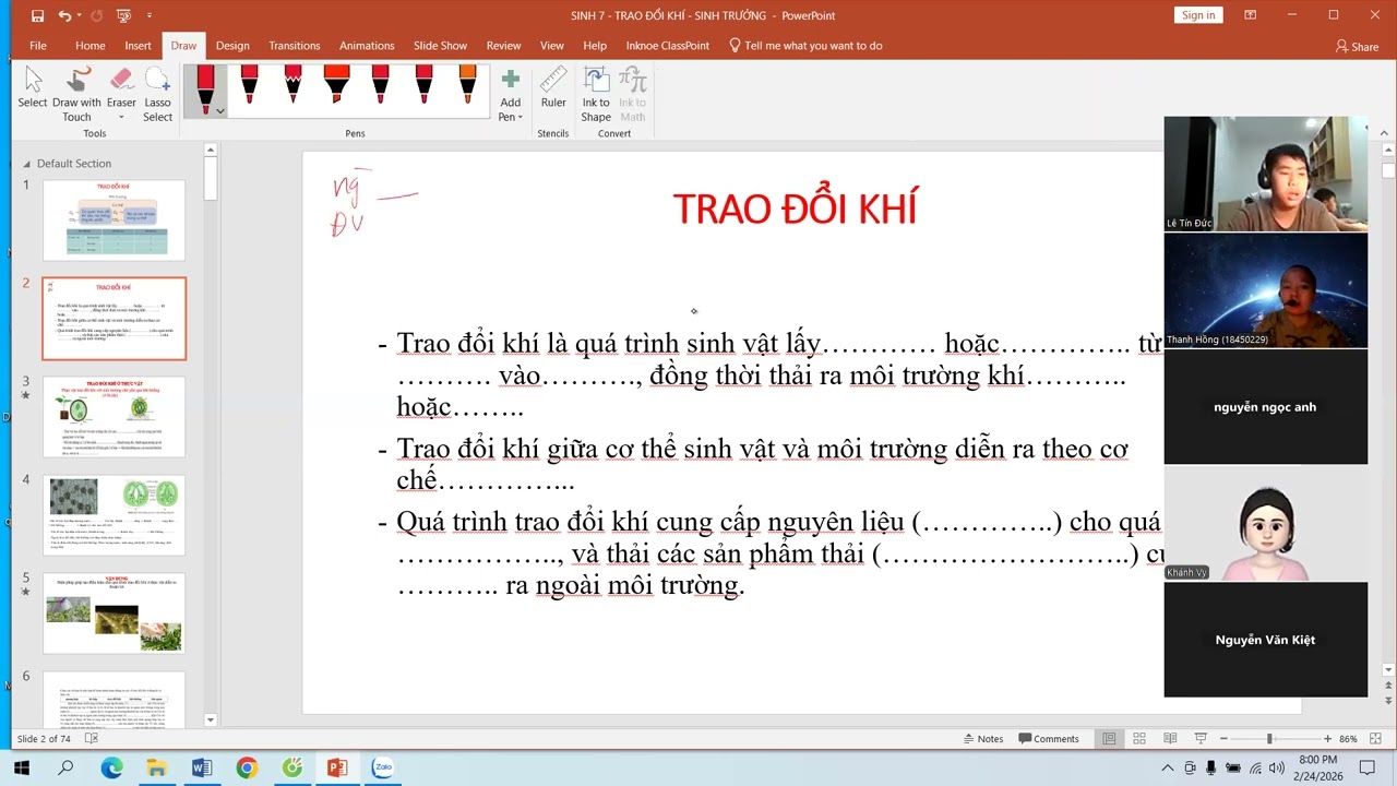 Lớp 7TN6 - Thứ 3 - buổi 19