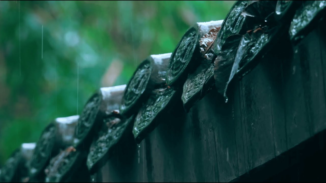 10 Hours | Soft Rain on Tiled Roof | Relax, Sleep, Meditate
