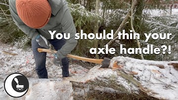 Thinning the axe handle on my Large American Felling Axe by Gränsfors Bruk
