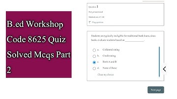 B.ed Workshop Code 8625 Quiz Solved Mcqs Part 2