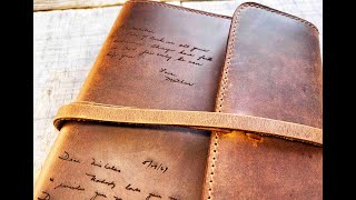 Handwriting Engraved onto Leather Journal