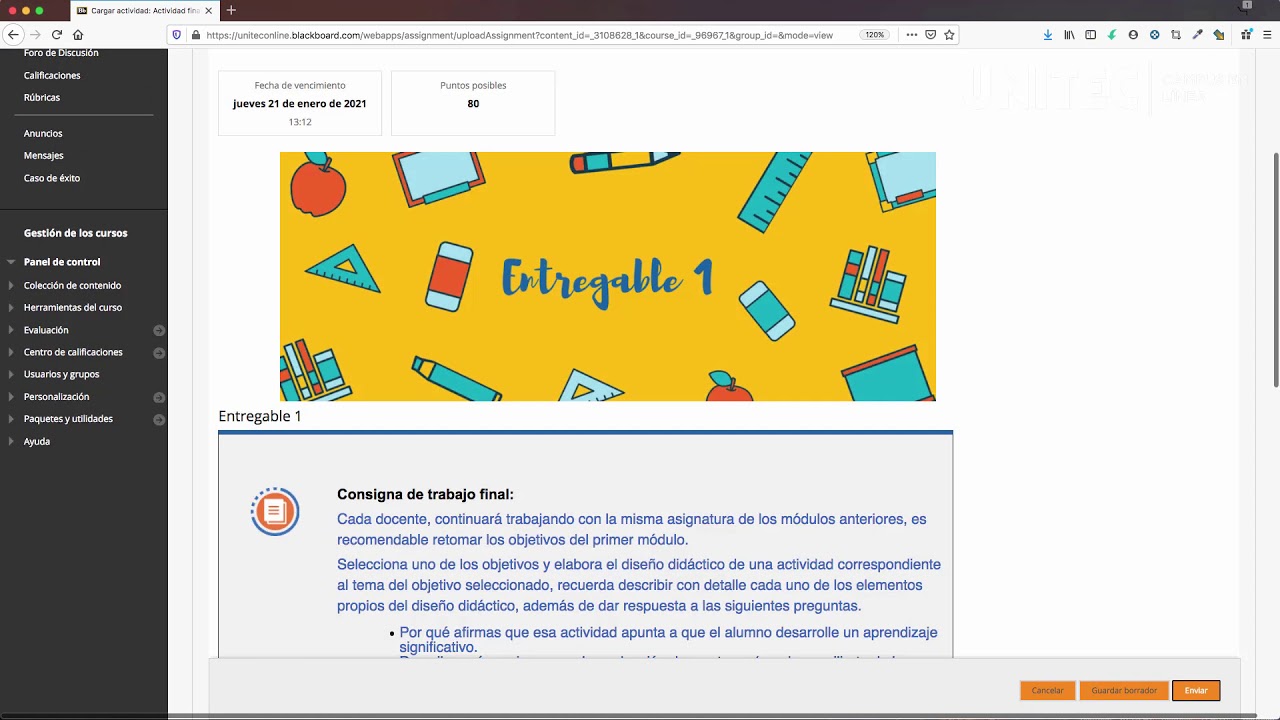 Entregar actividad dentro de la plataforma Blackboard - YouTube