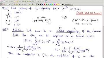 CSIR NET 2016(Question based on Residue)