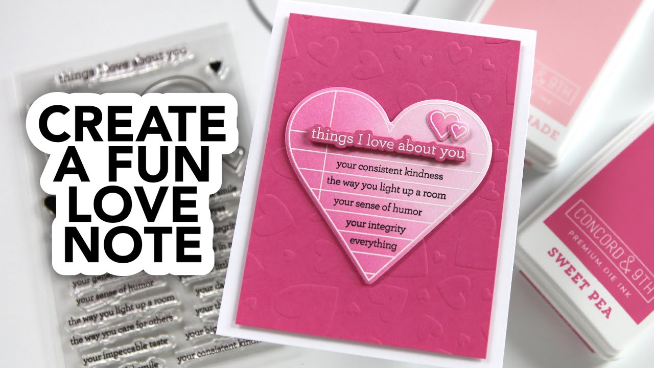 Create a heart-shaped note card with this stamp and die set! - CZ